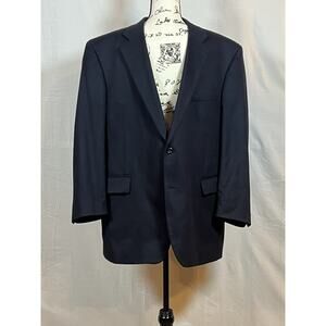 Jos A Bank 100% Cashmere Blazer Men's 46 R Navy Blue Sport Coat Jacket